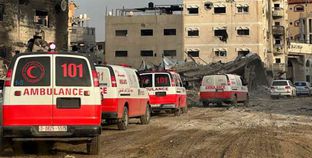 سيارات الإسعاف التابعة لمنظمة الصحة العالمية في غزة