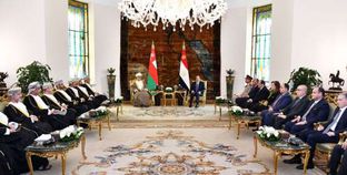 الرئيس السيسى والسلطان هيثم خلال قمة المباحثات بقصر الاتحادية