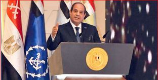الرئيس عبدالفتاح السيسى خلال إلقاء كلمته فى احتفالية «يوم الشهيد»