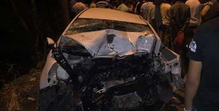سيارة «العروسين» الضحية تحطمت فى حادث دمياط