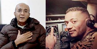 الفنان محمد رمضان وأشرف أبو اليسر قائد الطائرة الموقوف