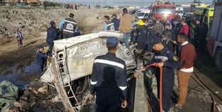 بالصور| تفاصيل تفحم 8 عمال وإصابة 21 آخرين في حادث أوتوبيس الإسكندرية