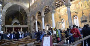 آثار تفجير الكنيسة البطرسية تظهر على قاعة الصلاة