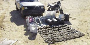 صواريخ ومتفجرات ضبطها الجيش فى سيناء أمس