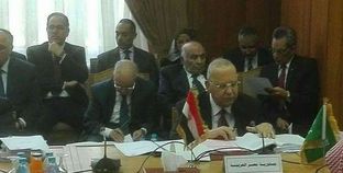 وزير العدل فى مؤتمر وزراء العدل العرب لمناقشة المطلوبين على القوائم الإرهابية