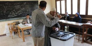 أحد الناخبين يدلى بصوته فى الانتخابات التكميلية بدائرة تلا الشهداء