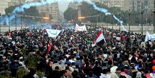 جانب من مظاهرات «ثورة 25 يناير» بالقرب من ميدان التحرير