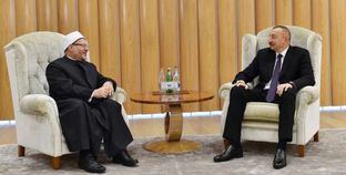 المفتي خلال لقاءه رئيس أذربيجان