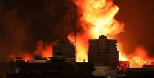 قصف إسرائيلي على قطاع غزة الفلسطيني