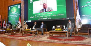 "تاج الدين" خلال كلمته عبر "الفيديو كونفرانس" في المؤتمر الدولى العاشر للتنمية والبيئة في الوطن العربي