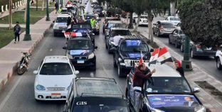 احتفالات حاشدة بالمنيا بعد فوز الرئيس السيسي في الانتخابات الرئاسية