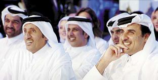 حمد بن ثامر آل ثانى مع أمير قطر