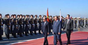 الرئيس عبدالفتاح السيسى لحظة وصوله العاصمة الروسية