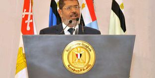 «مرسى» خلال إلقاء كلمته فى أحد احتفالات القوات المسلحة
