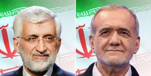المنافسان على الرئاسة الإيرانية مسعود بزشكيان وسعيد جليلي