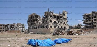 جانب من الدمار الذى خلفه «داعش» بالمدينة