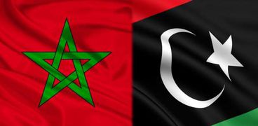 علم دولتي ليبيا والمغرب