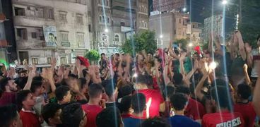 احتفالات جمهور الأهلي في المنصورة