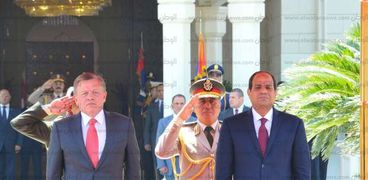 استقبال الرئيس عبدالفتاح السيسي لعاهل المملكة الهاشمية
