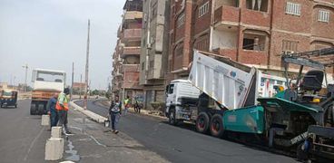 صورة لرصف الطرق في مدن كفر الشيخ