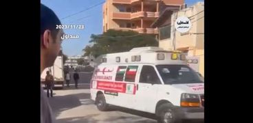 لحظة استهداف محيط المستشفى الكويتي جنوب قطاع غزة