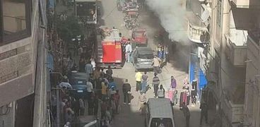 حريق شارع اللاجيتيه في الإسكندرية