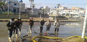 شفط مياه المطار من شوارع مصيف بلطيم