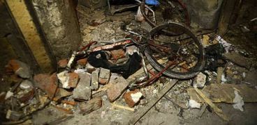 الدراجة التى كان يستخدمها الإرهابى فى التحرك بعد الانفجار