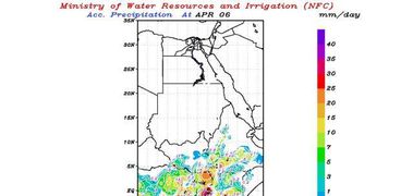 خريطة سقوط الأمطار على الهضبة الاثيوبية