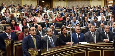 الدكتور مصطفى مدبولي رئيس الوزراء أثناء عرض برنامج الحكومة على مجلس النواب