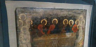 "العشاء الأخير للمسيح" اللوحة الأثرية الفائزة بمسابقة "أنت من تقرر" بالمتحف القومي بالإسكندرية لعرضها بالشهر الجاري