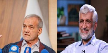 المرشح الإصلاحي مسعود بزشكيان والمحافظ سعيد جليلي