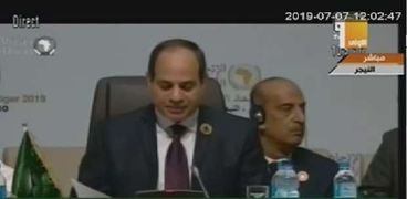 الرئيس عبدالفتاح السيسي خلال جلسة الأعمال الاستثنائية