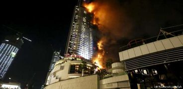 صور أرشيفية لحريق برج خليفة 2016