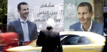 لافتة دعائية للرئيس الشوري والمرشح في الانتخابات بشار الأسد