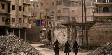 آثار الدمار نتيجة دعم قطر للميليشيات الإرهابية فى سوريا