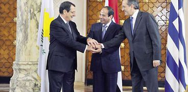 رؤساء مصر وقبرص واليونان - ارشيفية