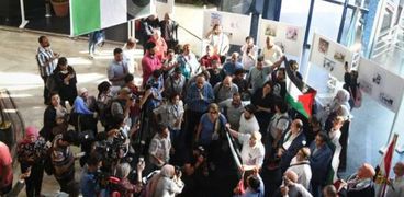 جانب من وقفة نقابة الصحفيين لدعم غزة
