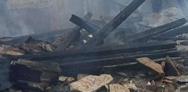 حريق مسجد البيه بكوم النور بالدقهلية