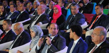 الرئيس السيسى خلال الجلسة الافتتاحية لمؤتمر الشباب الرابع بالإسكندرية