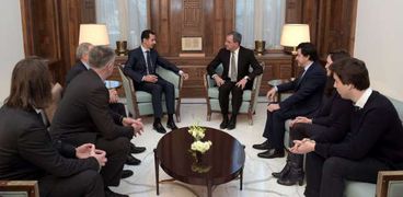 جانب من لقاء الرئيس السورى مع وسائل الإعلام الفرنسية «أ.ف.ب»