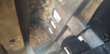 اثار حريق كنيسة الملاك