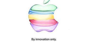 شعار شركة "أبل" مع عبارة "بالابتكار فقط"