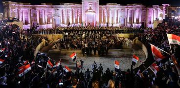 احتفالات النظام السورى فى «تدمر» أمس الأول «أ. ف. ب»