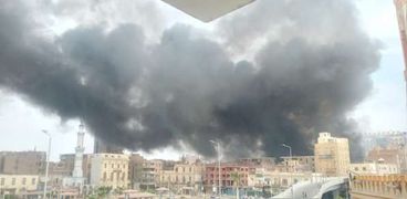 حريق هائل في معرض شباب مصر ببني سويف