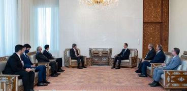 الرئيس السوري بشار الأسد ووزير خارجية الإمارات