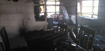 حريق نادى جمعية اعضاء هيئة التدريس بجامعة طنطا
