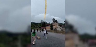 سقوط حطام صاروخ في الصين