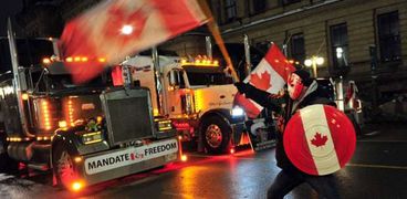 احتجاجات سائقى شاحنات فى كندا ضد إجراءات كورونا