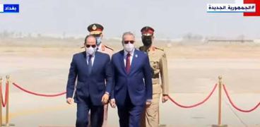 مراسم استقبال الرئيس السيسي في العراق